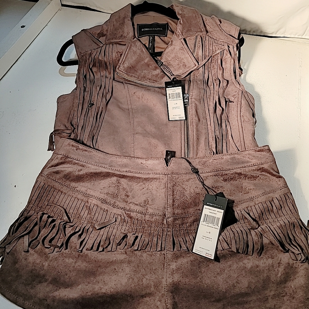 2pc Suede Shorts and Vest set